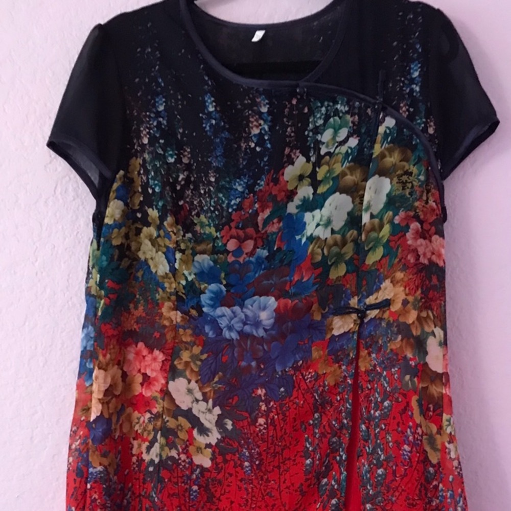 Stunning Red Chiffon Dress NWOT